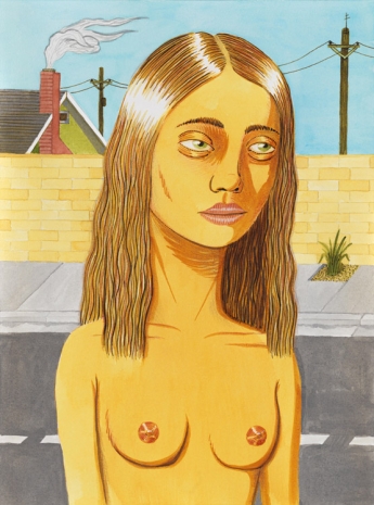 Ed Templeton, Untitled (Girl in Suburbia), 2021 , Tim Van Laere Gallery