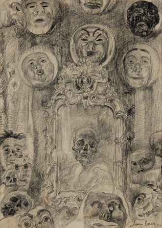 James Ensor, The Skeleton in the Mirror (Le miroir au squelette), 1890 , Gladstone Gallery