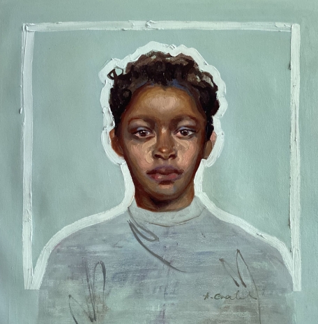 Agnes Grochulska , Portrait with Aquamarine Outline, 2020 , PULPO GALLERY
