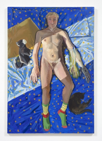 Linus Borgo, Bed of Stars: Self portrait with Elsina and Zip, 2021 , Steve Turner
