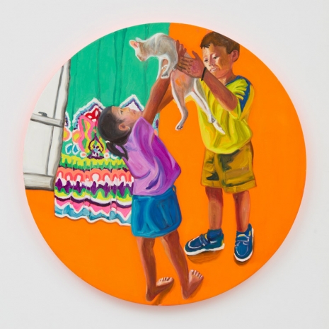 Jessica Alazraki , Holding Cat in Orange, 2021 , Marianne Boesky Gallery