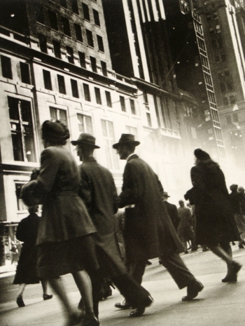 Rebecca Lepkoff, Early Morning Rush, Midtown Manhattan, 1940s, Howard Greenberg Gallery