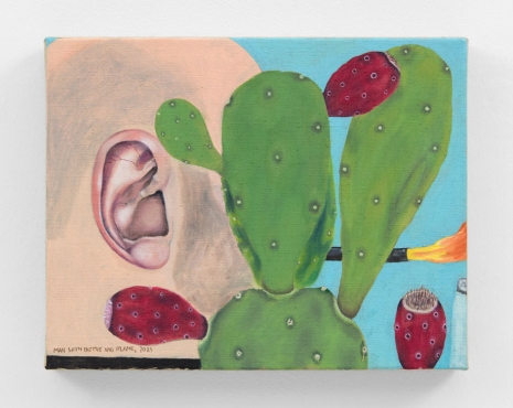 Michael Hilsman, Man With Cactus And Flame, 2021 , Almine Rech