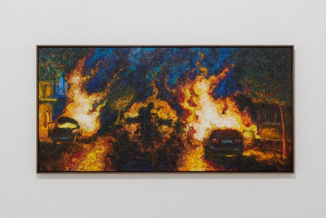 Koen Theys, Street With Burning Cars, 2021 , KETELEER GALLERY
