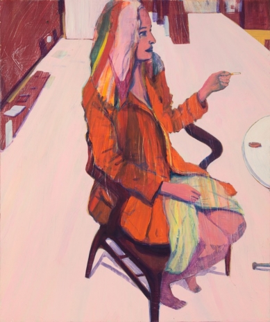 Jules de Balincourt, Sarah in the Studio, 2021, Victoria Miro