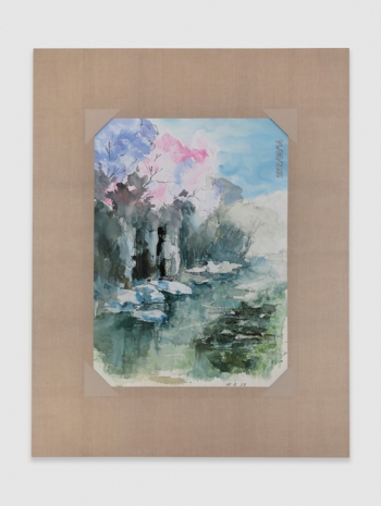 Mika Horibuchi, Watercolor of Cherry Blossom Trees Along a River, 2021 , Bortolami Gallery
