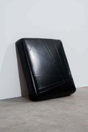 Kaz Oshiro , Untitled Painting (black upholstery/lines), 2012 , galerie frank elbaz