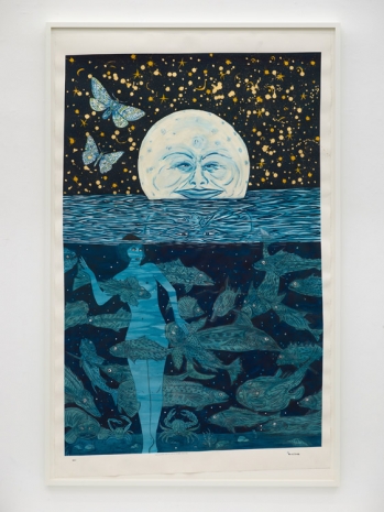 Marcel Dzama, Mother nature went to hide in the moons high tide, 2022 , Sies + Höke Galerie