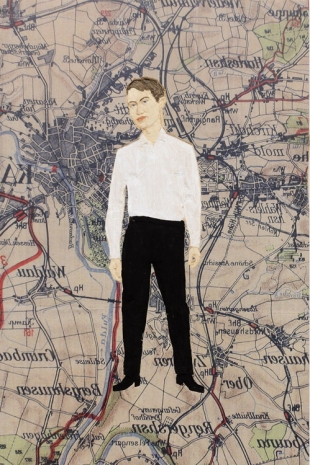 Stephan Balkenhol , Man on map, 2017 , Monica De Cardenas