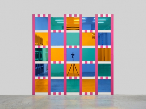 Daniel Buren, Colored Mirrors, situated work, low relief #9, 2022 , Bortolami Gallery
