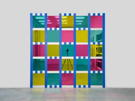 Daniel Buren, Colored Mirrors, situated work, low relief #11, 2022 , Bortolami Gallery