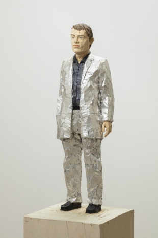 Stephan Balkenhol, Man in a Silver Suit, 2022 , Galerie Forsblom