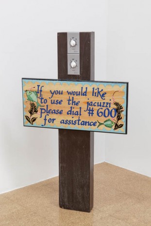 Fiona Connor, Object No. 7, Bare Use (jacuzzi sign), 2013, 1301PE