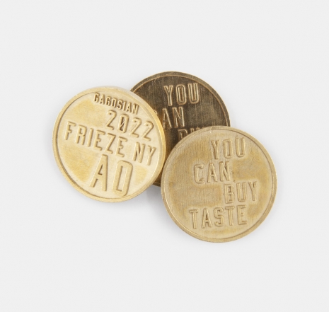 Albert Oehlen, Custom “two-euro” coins to operate Albert Oehlen’s Kafftee/Cofftea vending machine in Gagosian’s booth at Frieze New York 2022, , Gagosian