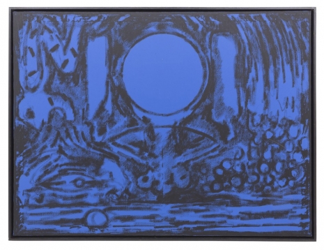 Matt Mullican , Untitled (Before Birth, Life, Fate, God, Death, Hell Demon and Angel stretching dead Man's Soul, blue), 1982 , Mai 36 Galerie