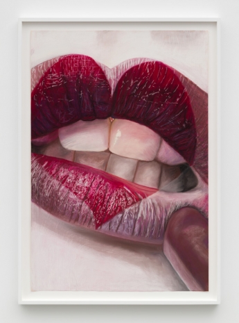 Gina Beavers, Applying Lipstick on Heart Shape Lips, 2022 , Marianne Boesky Gallery