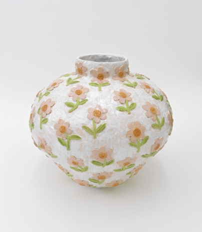 Ben Sledsens, White Vase Pink Flowers, 2021 - 2022 , Tim Van Laere Gallery