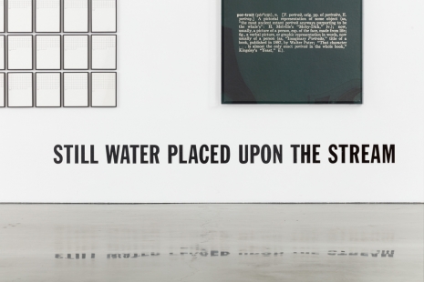 Lawrence Weiner , STILL WATER PLACED UPON THE STREAM, 1982 , Regen Projects