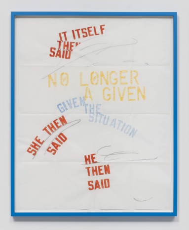 Lawrence Weiner , Situation, 2016 , Regen Projects