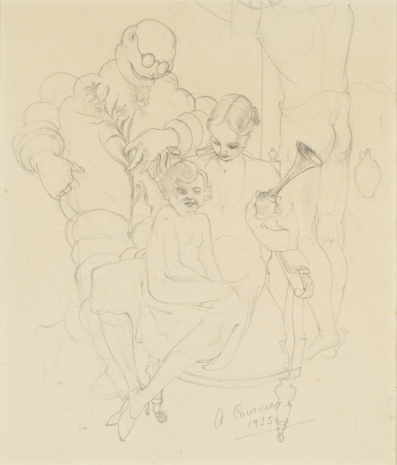 Alfred Courmes, The Virgin, the Infant Cadum, Bibendum, Saint Sebastian, 1935, Loevenbruck
