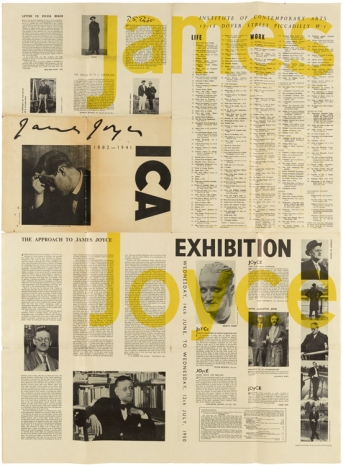Richard Hamilton, ICA poster for ‘James Joyce: His Life and Work, 1950 , Galerie Buchholz