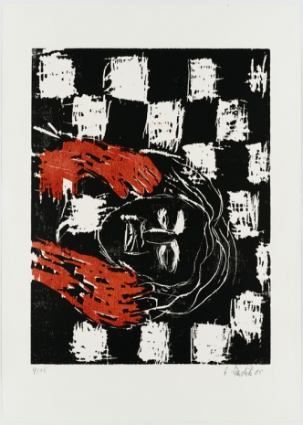 Georg Baselitz, 9/15 Rote Hände [Zwei Hände] (Red hands [Two hands]), 1985, Luhring Augustine Chelsea