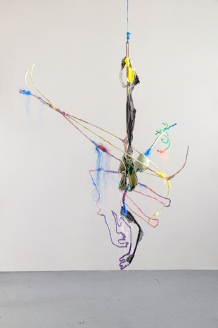 Julien Creuzet, In the deep water of dreams, light blue and yellow flash. Arrow. Dense strength of the drill. Forest. Arrow. Flowing force of the river. Forgetfulness, buried, in our fleeting memories. Arrow. We were dancing., 2022 , Andrew Kreps Gallery