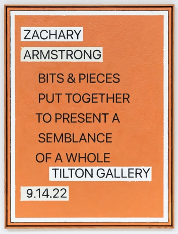 Zachary Armstrong, Title Sign, 2022 , Tilton Gallery