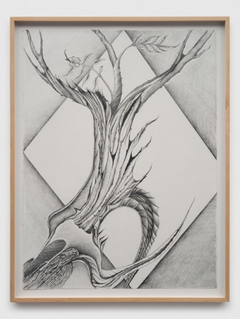 Faith Wilding, Fossils #8 (...A Half Burned Out Apple Tree Blossoming), 2021 , Bortolami Gallery