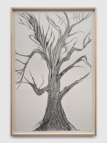 Faith Wilding, A half-burned out apple tree blossoming, 2022 , Bortolami Gallery