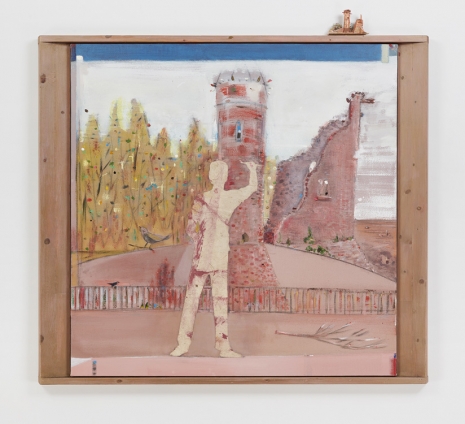 Merlin James, Painting Castle (Red), 2022 , Anton Kern Gallery