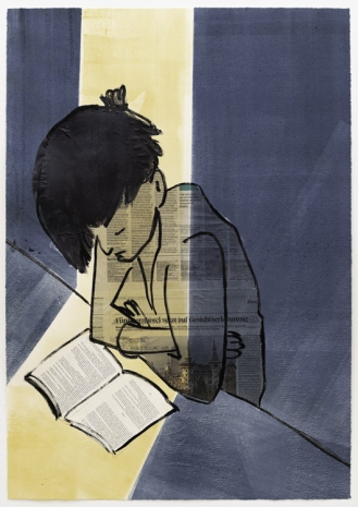 Zilla Leutenegger , Die Lesende (Blau) [The Readers (Blue)], 2021 , Galerie Peter Kilchmann