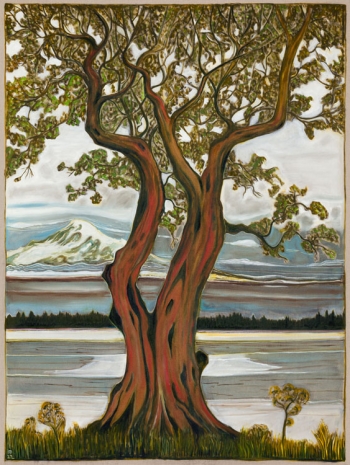 Billy Childish, tree and mountain, 2022 , Lehmann Maupin