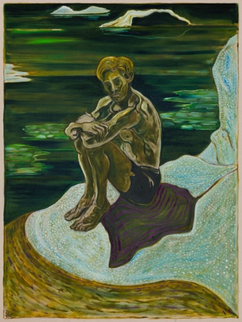 Billy Childish, sat on rock - yuba river, 2022 , Lehmann Maupin