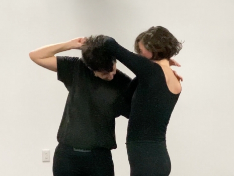 Collier Schorr, Akerman Ballet (Laying Forward, Standing Up) with Lynsey Peisinger: Scene 25 Heads to Camera Kissing, 2019 , Modern Art