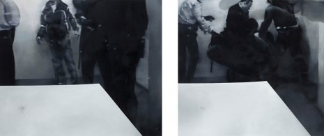 Johannes Kahrs, Untitled (four men with table), 2008, Luhring Augustine Bushwick