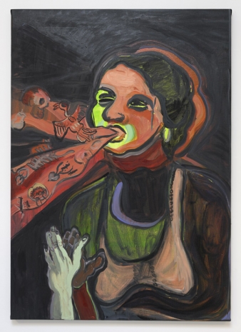 Mounira Al Solh, Skulls, Hands and Hearts, in Her Red, 2022 , Zeno X Gallery