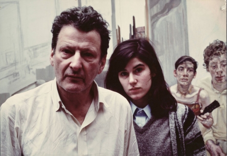 Bruce Bernard, Lucian Freud and daughter Bella with Large Interior in W11 (After Watteau), 1983, Gagosian