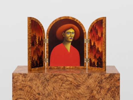 Nicolas Party, Triptych with Red Forest, 2022, Xavier Hufkens