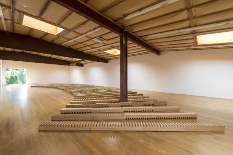 Susumu Koshimizu, From Surface to Surface (Wooden Logs Placed in a Radial Pattern on the Ground), 1972/2004, Blum & Poe
