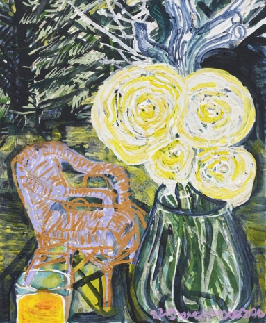 Thomas Houseago , Yellow Autumn Roses with my Chair, 2022 , Gagosian