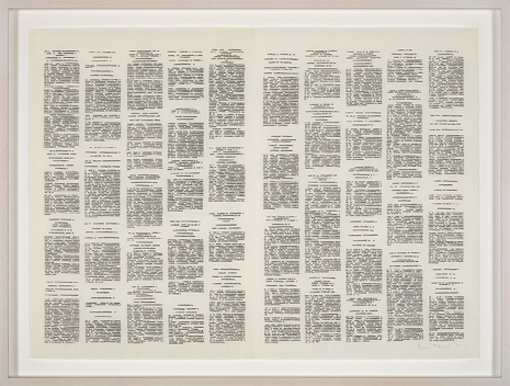 Irma Blank , Trascrizioni, st (Zeitungsdoppelseite), 1974, Mai 36 Galerie