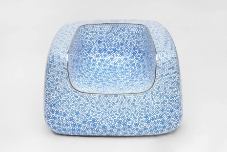 Marc Newson, Cloisonné White and Blue Chair, 2022, Gagosian