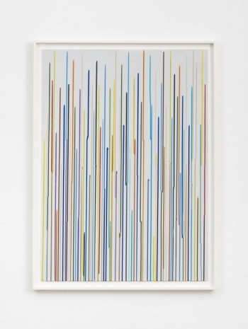 Ian Davenport , Staggered Lines Mixolydian (Grey 1), 2016, Slewe Gallery