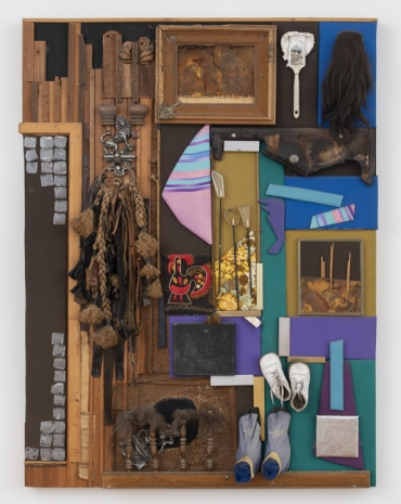 Noah Purifoy, One White Paint Brush and a Pony Tail, 1989 , Tilton Gallery