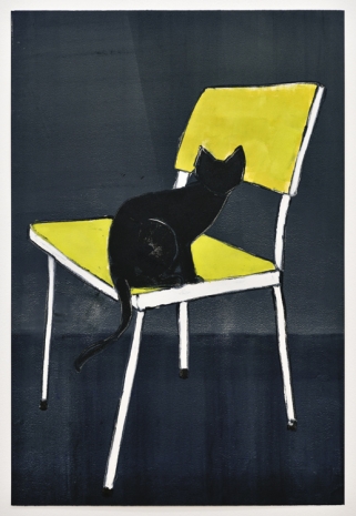 Zilla Leutenegger , Black on yellow chair, 2021 , Galerie Peter Kilchmann
