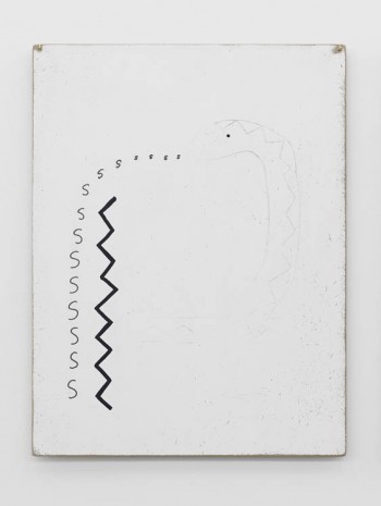 Zin Taylor, Thoughts collected on the surface of a panel (snake speaking a pattern), 2013, Supportico Lopez
