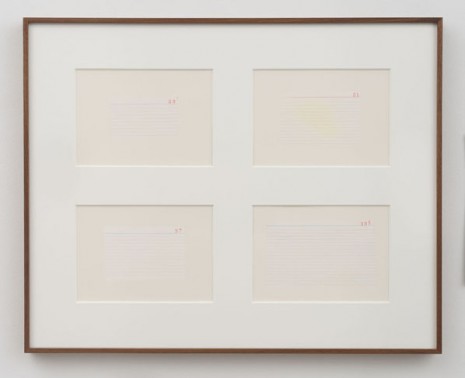 Amalia Pica, Incomplete Archive of Record Cards (80, 81, 97, 105), 2011, Marc Foxx (closed)