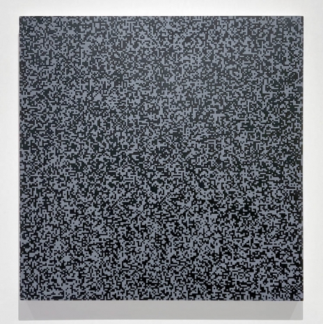 François Morellet, Répartition aléatoire de 40.000 carrés 50% gris 50% noir selon les chiffres pairs et impairs d'un annuaire téléphonique, 1961, The Mayor Gallery