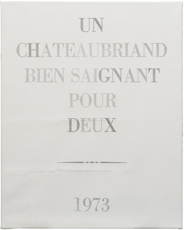 Marcel Broodthaers , Un Chateaubriand bien-saignant pour deux, 1973 , Galerie Buchholz